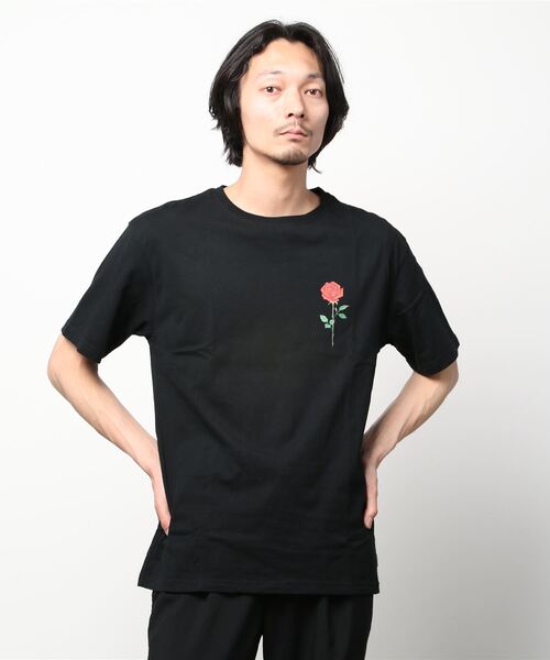 MYne（マイン）の「【MYne】Rose Flower Printed Half Sleeve T-shirt（Tシャツ/カットソー・メンズ・ホワイト/ブラック・S/M/L）」の17枚目の写真
