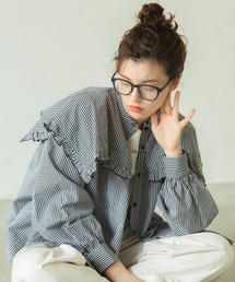 idem | gingham check frill blouse/ギンガムチェックセーラーブラウス(シャツ/ブラウス)