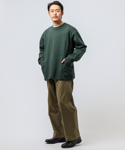 B.C STOCK(ベーセーストック)の「CARRY PKT SWEAT(Tシャツ/カットソー・メンズ・ホワイト/グリーン/スミクロ・MEDIUM/LARGE)」の5枚目の写真