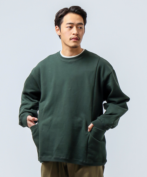 B.C STOCK(ベーセーストック)の「CARRY PKT SWEAT(Tシャツ/カットソー・メンズ・ホワイト/グリーン/スミクロ・MEDIUM/LARGE)」の6枚目の写真