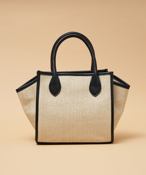 LANVIN en Bleu（ランバンオンブルー）の「ロゴ刺しゅうサマーバッグ（かごバッグ・レディース・ブラック/ベージュ・FREE）」の7枚目の写真