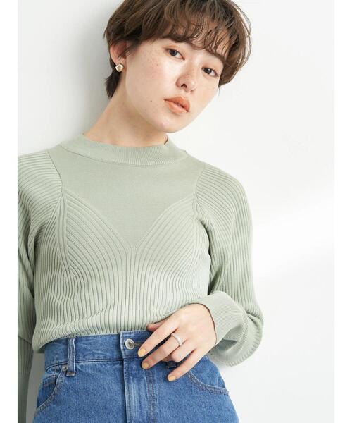 earth music&ecology（アースミュージックアンドエコロジー）の「ハイネックビスチェニットトップス（ニット/セーター・レディース・オフホワイト/ベージュ/ライトイエロー/ライトカーキ・S/M）」の12枚目の写真
