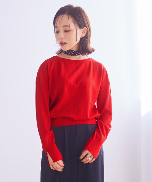 KOBE LETTUCE（コウベレタス）の「前後で着られるパールボタンニットカーディガン（カーディガン/ボレロ・レディース・レッド/ベージュ/ブラック/ホワイト系/ブラック系/ネイビー系・M/S）」の19枚目の写真