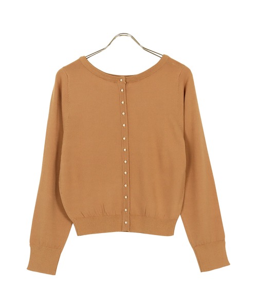 KOBE LETTUCE（コウベレタス）の「前後で着られるパールボタンニットカーディガン（カーディガン/ボレロ・レディース・レッド/ベージュ/ブラック/ホワイト系/ブラック系/ネイビー系・M/S）」の21枚目の写真