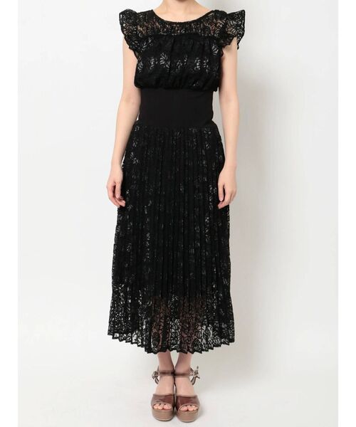 dazzlin（ダズリン）の「フリルリブマークプリーツワンピース（ワンピース・レディース・ブラック/オフホワイト・FREE）」の20枚目の写真