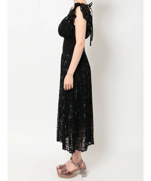 dazzlin（ダズリン）の「フリルリブマークプリーツワンピース（ワンピース・レディース・ブラック/オフホワイト・FREE）」の21枚目の写真