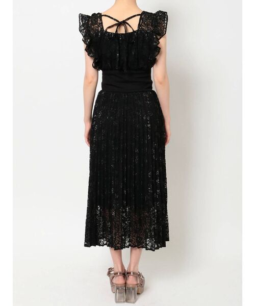 dazzlin（ダズリン）の「フリルリブマークプリーツワンピース（ワンピース・レディース・ブラック/オフホワイト・FREE）」の22枚目の写真