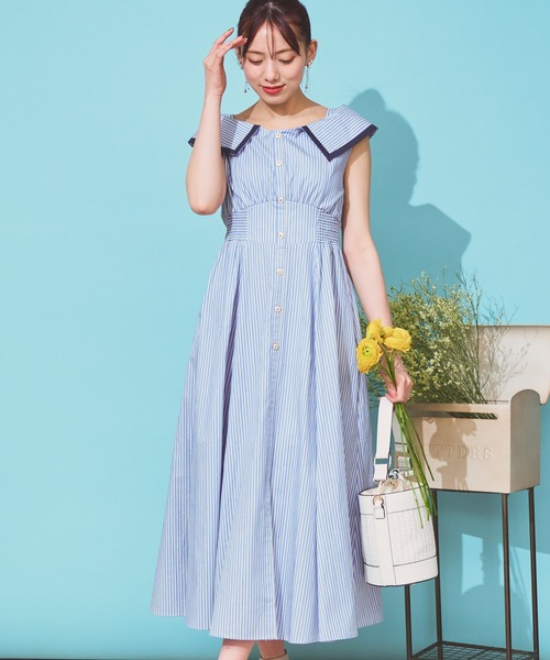 NOELA（ノエラ）の「ストライプシャツカラーワンピース（ワンピース
