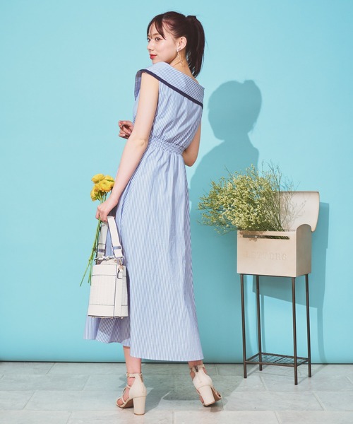 Noela（ノエラ）の「ストライプシャツカラーワンピース