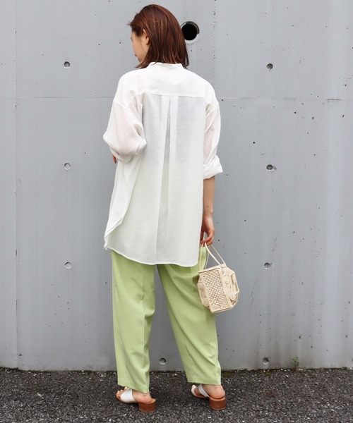 HEAR MY NAME（ヒアマイネーム）の「【HEAR MY NAME/ヒアマイネーム】 タックパンツ（その他パンツ・レディース・イエロー/グリーン・2/1）」の5枚目の写真