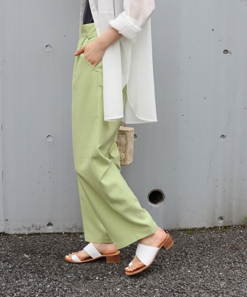 HEAR MY NAME（ヒアマイネーム）の「【HEAR MY NAME/ヒアマイネーム】 タックパンツ（その他パンツ・レディース・イエロー/グリーン・2/1）」の7枚目の写真