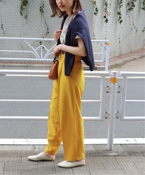 HEAR MY NAME（ヒアマイネーム）の「【HEAR MY NAME/ヒアマイネーム】 タックパンツ（その他パンツ・レディース・イエロー/グリーン・2/1）」の10枚目の写真