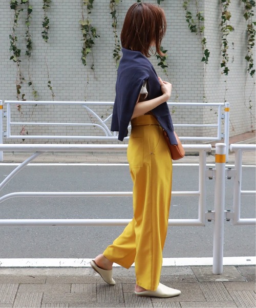 HEAR MY NAME（ヒアマイネーム）の「【HEAR MY NAME/ヒアマイネーム】 タックパンツ（その他パンツ・レディース・イエロー/グリーン・2/1）」の11枚目の写真