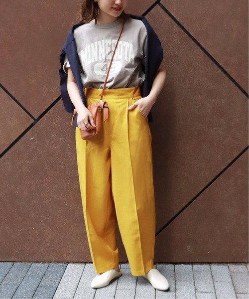 HEAR MY NAME（ヒアマイネーム）の「【HEAR MY NAME/ヒアマイネーム】 タックパンツ（その他パンツ・レディース・イエロー/グリーン・2/1）」の16枚目の写真