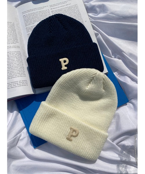 WC（ダブル シー）の「イニシャルニットキャップ（ニットキャップ/ビーニー・レディース・ネイビー/ホワイト・FREE）」の7枚目の写真