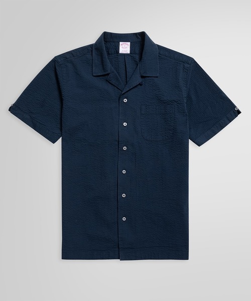 Brooks Brothers/シアサッサープルオーバー半袖シャツ/ L Brooks Brothers プルオーバー 半袖 シャツ シアサッカー S