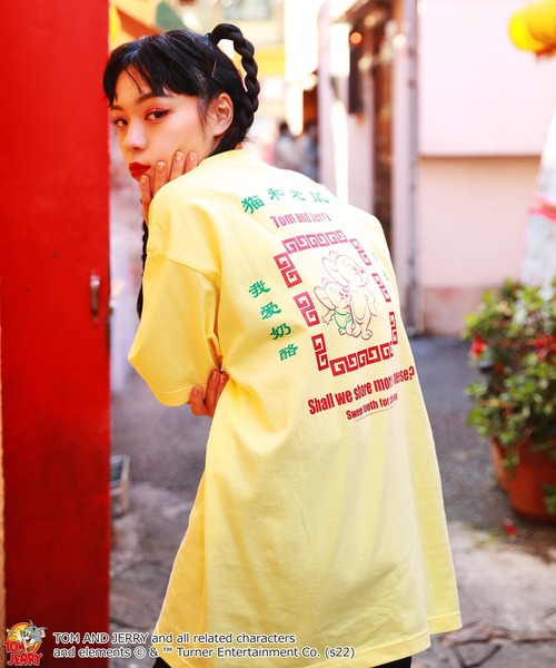 フォーギークスバイスパイラルガール 4GEEKs by SPIRALGIRL 【TOM and JERRY / トムとジェリー】Cheese Day裏 TOM and JERRY / ﾄﾑとｼﾞｪﾘｰ】Cheese Day裏毛トップス 4GEEKs by