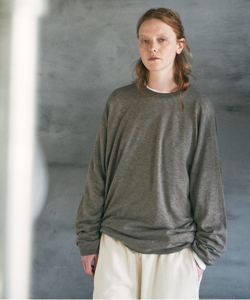 UNFIL(アンフィル)の「unfil アンフィル / worsted yak fine gauge-knit sweater ウーステッドヤク ファインゲージニット セーター / WWFL-UU004(ニット/セーター・メンズ・ブラウン/グレー・4/5)」の5枚目の写真