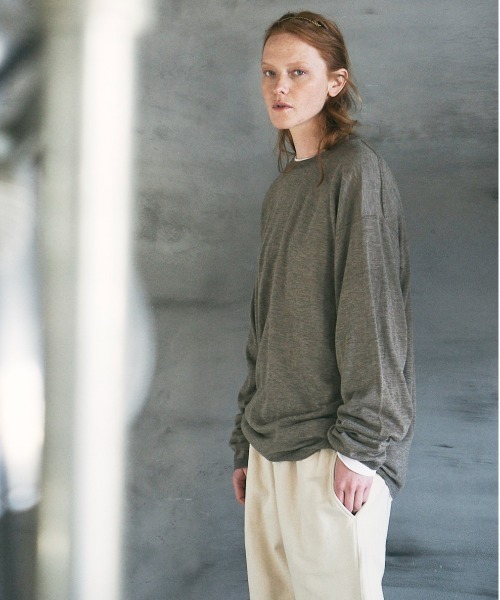 UNFIL(アンフィル)の「unfil アンフィル / worsted yak fine gauge-knit sweater ウーステッドヤク ファインゲージニット セーター / WWFL-UU004(ニット/セーター・メンズ・ブラウン/グレー・4/5)」の9枚目の写真