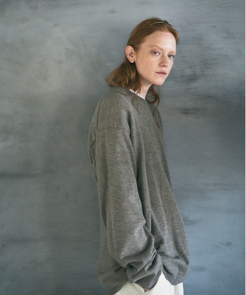UNFIL(アンフィル)の「unfil アンフィル / worsted yak fine gauge-knit sweater ウーステッドヤク ファインゲージニット セーター / WWFL-UU004(ニット/セーター・メンズ・ブラウン/グレー・4/5)」の13枚目の写真