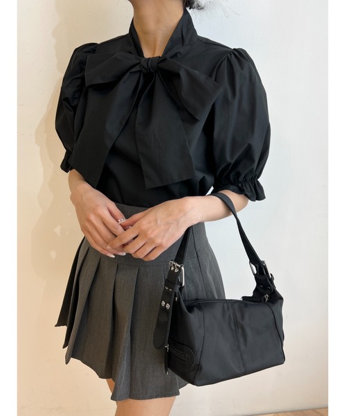 PHILLY（フィリー）の「リボン半袖ブラウス（シャツ/ブラウス・レディース・ホワイト/ブラック/その他1/その他2/ホワイト系その他/ブルー・FREE）」の3枚目の写真