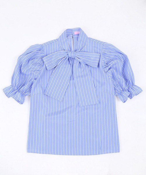 PHILLY（フィリー）の「リボン半袖ブラウス（シャツ/ブラウス・レディース・ホワイト/ブラック/その他1/その他2/ホワイト系その他/ブルー・FREE）」の12枚目の写真