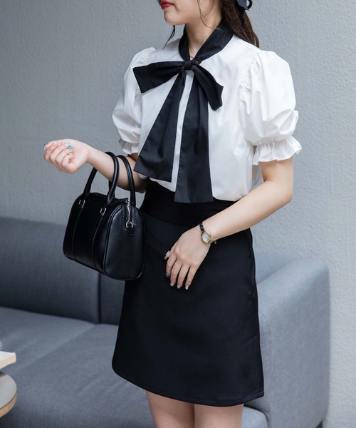 PHILLY（フィリー）の「リボン半袖ブラウス（シャツ/ブラウス・レディース・ホワイト/ブラック/その他1/その他2/ホワイト系その他/ブルー・FREE）」の20枚目の写真