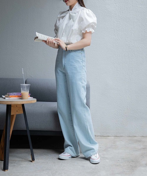 PHILLY（フィリー）の「リボン半袖ブラウス（シャツ/ブラウス・レディース・ホワイト/ブラック/その他1/その他2/ホワイト系その他/ブルー・FREE）」の19枚目の写真