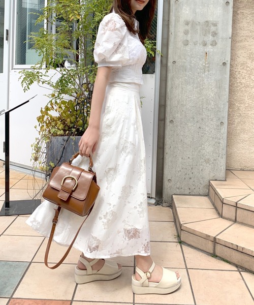 OLIVE des OLIVE（オリーブデオリーブ）の「レースコンパクトシャツ（シャツ/ブラウス・レディース・オフホワイト/ブラック・FREE）」の6枚目の写真