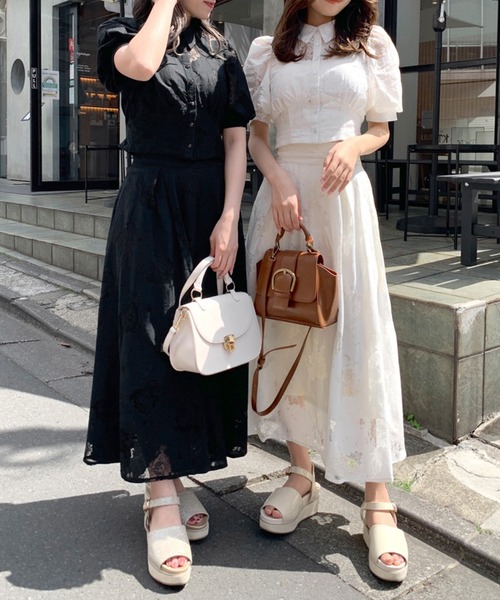 OLIVE des OLIVE（オリーブデオリーブ）の「レースコンパクトシャツ（シャツ/ブラウス・レディース・オフホワイト/ブラック・FREE）」の3枚目の写真