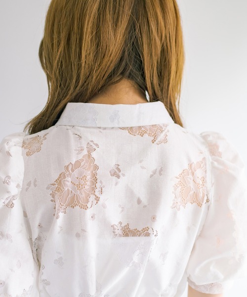 OLIVE des OLIVE（オリーブデオリーブ）の「レースコンパクトシャツ（シャツ/ブラウス・レディース・オフホワイト/ブラック・FREE）」の22枚目の写真