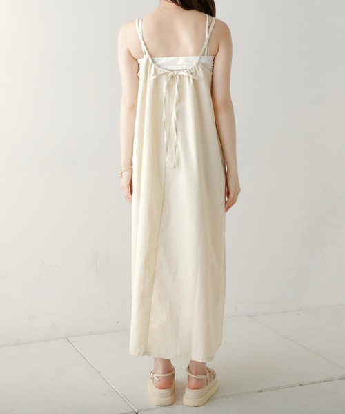 セール】綿ツイル バックギャザーキャミワンピース（ワンピース