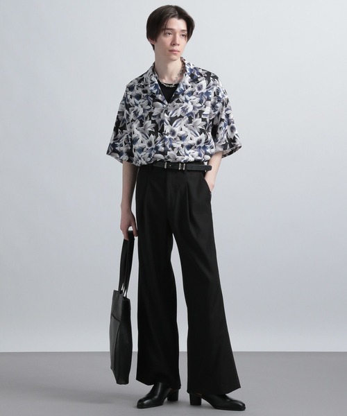 HARE（ハレ）の「ボカシハナガラカイキンシャツ(HARE)（シャツ/ブラウス・メンズ・ブラック/オフホワイト/オレンジ・SMALL/MEDIUM）」の5枚目の写真