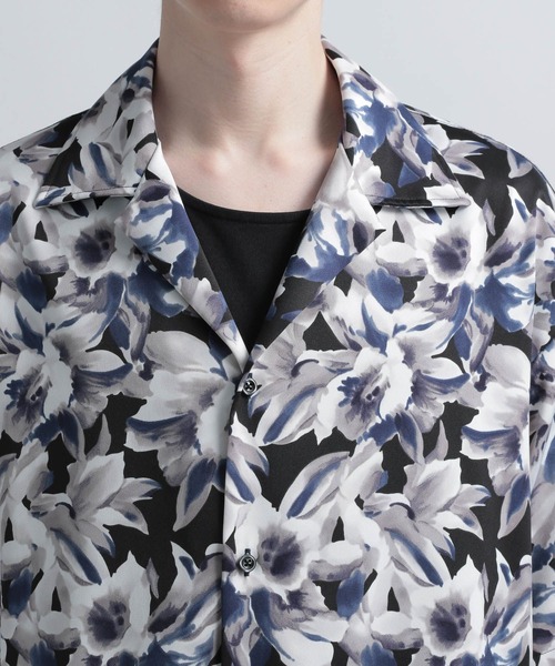 HARE（ハレ）の「ボカシハナガラカイキンシャツ(HARE)（シャツ/ブラウス・メンズ・ブラック/オフホワイト/オレンジ・SMALL/MEDIUM）」の9枚目の写真