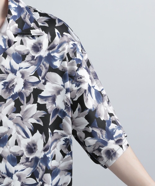 HARE（ハレ）の「ボカシハナガラカイキンシャツ(HARE)（シャツ/ブラウス・メンズ・ブラック/オフホワイト/オレンジ・SMALL/MEDIUM）」の4枚目の写真