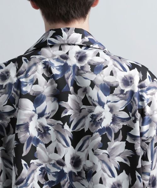 HARE（ハレ）の「ボカシハナガラカイキンシャツ(HARE)（シャツ/ブラウス・メンズ・ブラック/オフホワイト/オレンジ・SMALL/MEDIUM）」の7枚目の写真