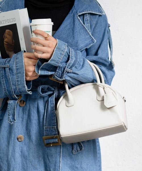 the case（ザケース）の「Mini Boston shoulder bag（ハンドバッグ・レディース・ホワイト/ブラック/ブラウン/グリーン・FREE）」の2枚目の写真