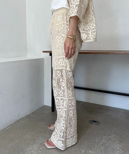 CAPRICIEUX LE'MAGE（カプリシューレマージュ）の「インドパネルレースパンツ（その他パンツ・レディース・オフホワイト/ブラック・FREE）」の22枚目の写真