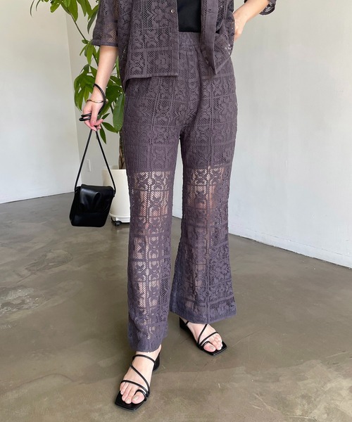 CAPRICIEUX LE'MAGE（カプリシューレマージュ）の「インドパネルレースパンツ（その他パンツ・レディース・オフホワイト/ブラック・FREE）」の4枚目の写真