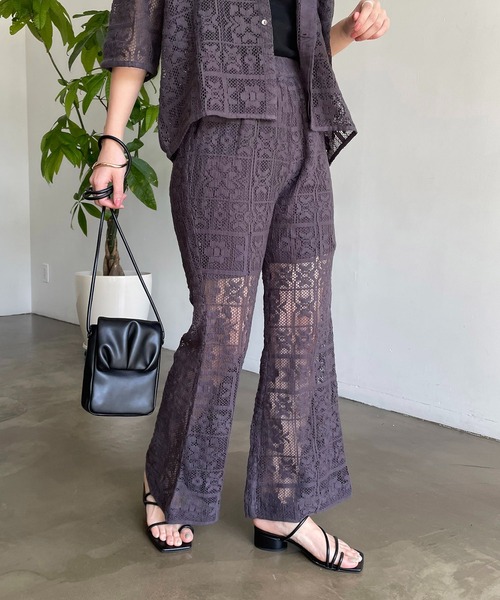 CAPRICIEUX LE'MAGE（カプリシューレマージュ）の「インドパネルレースパンツ（その他パンツ・レディース・オフホワイト/ブラック・FREE）」の5枚目の写真