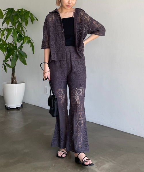 CAPRICIEUX LE'MAGE（カプリシューレマージュ）の「インドパネルレースパンツ（その他パンツ・レディース・オフホワイト/ブラック・FREE）」の9枚目の写真