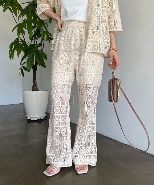 CAPRICIEUX LE'MAGE（カプリシューレマージュ）の「インドパネルレースパンツ（その他パンツ・レディース・オフホワイト/ブラック・FREE）」の13枚目の写真