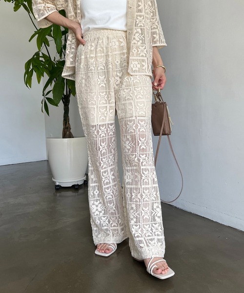 CAPRICIEUX LE'MAGE（カプリシューレマージュ）の「インドパネルレースパンツ（その他パンツ・レディース・オフホワイト/ブラック・FREE）」の15枚目の写真