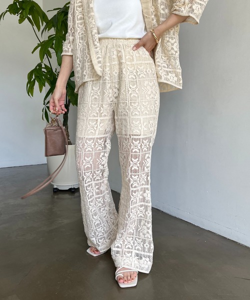 CAPRICIEUX LE'MAGE（カプリシューレマージュ）の「インドパネルレースパンツ（その他パンツ・レディース・オフホワイト/ブラック・FREE）」の16枚目の写真