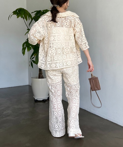 CAPRICIEUX LE'MAGE（カプリシューレマージュ）の「インドパネルレースパンツ（その他パンツ・レディース・オフホワイト/ブラック・FREE）」の20枚目の写真