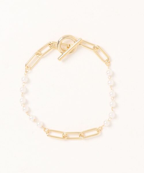 Phoebe(フィービィー)の「オルタネイトパールチェーンブレスレット(ブレスレット・レディース・イエローゴールド・FREE)」の4枚目の写真