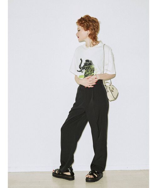 jouetie（ジュエティ）の「センタープレスタックスラックスパンツ【WEB限定】（スラックス・レディース・チャコールグレー/ブラック/グリーン/パープル・MEDIUM/LARGE）」の6枚目の写真