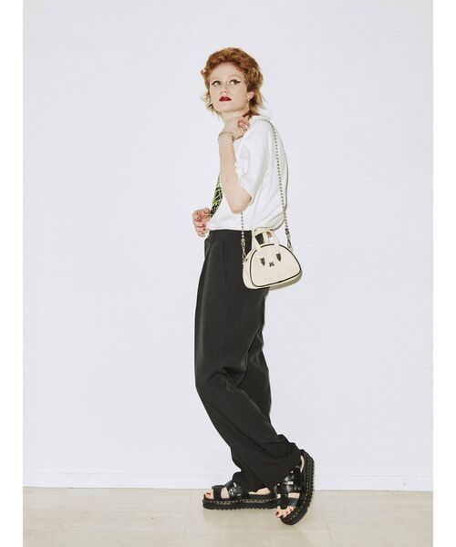 jouetie（ジュエティ）の「センタープレスタックスラックスパンツ【WEB限定】（スラックス・レディース・チャコールグレー/ブラック/グリーン/パープル・MEDIUM/LARGE）」の7枚目の写真