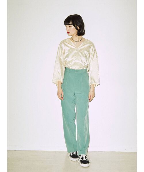 jouetie（ジュエティ）の「センタープレスタックスラックスパンツ【WEB限定】（スラックス・レディース・チャコールグレー/ブラック/グリーン/パープル・MEDIUM/LARGE）」の11枚目の写真