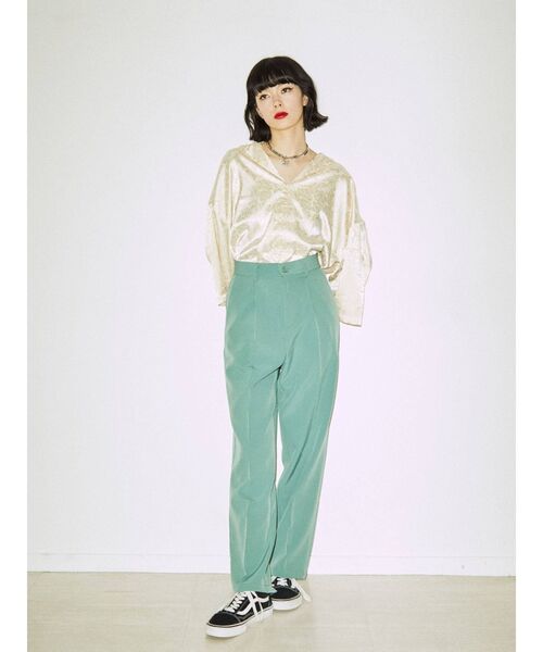 jouetie（ジュエティ）の「センタープレスタックスラックスパンツ【WEB限定】（スラックス・レディース・チャコールグレー/ブラック/グリーン/パープル・MEDIUM/LARGE）」の12枚目の写真